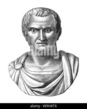 Marcus Antonius (83 BC - 30 BCE), Aka Mark Antony, fu un uomo politico romano e generale che ha giocato un ruolo fondamentale nella trasformazione della Repubblica romana da una oligarchia in il regime autocratico Impero Romano. Antony supportato da Giulio Cesare e veniva nominato amministratore di Italia mentre Cesare ha eliminato i suoi avversari politici. Dopo Cesare morte nel 44 A.C. Antony ha unito le forze con Marcus Aemilius Lepidus, un altro di Cesare generali, e Ottaviano Cesare grande-nipote e figlio adottivo, formando una tre-uomo dittatura noto come il secondo triunvirato. Foto Stock