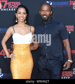 Agosto 13, 2019, Westwood, CALIFORNIA, STATI UNITI D'AMERICA: Corrine Foxx, Jamie Foxx. ''47 metri giù: Uncaged " Los Angeles Premiere detenute al Regency Village Theatre. (Credito Immagine: © Birdie Thompson/AdMedia via ZUMA filo) Foto Stock