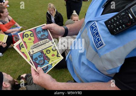 Green Pride 2019 festival di cannabis a Preston Park, Brighton. Foto:Terry Applin Foto Stock