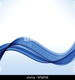 Abstract elegante sfondo blu trasparente ondulato wave Illustrazione Vettoriale