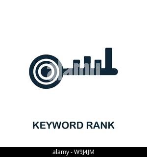 Parola chiave vettore di rango icona simbolo. Segno creativo da seo e sviluppo raccolta di icone. Riempite la parola chiave piatta icona di rango per computer e mobile Illustrazione Vettoriale