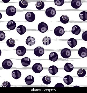 Tropical seamless pattern strisce, motivo di frutti di bosco Illustrazione Vettoriale