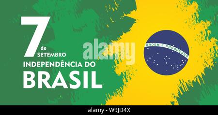 Il Brasile Independence Day celebrazione greeting card illustrazione. Illustrazione Vettoriale