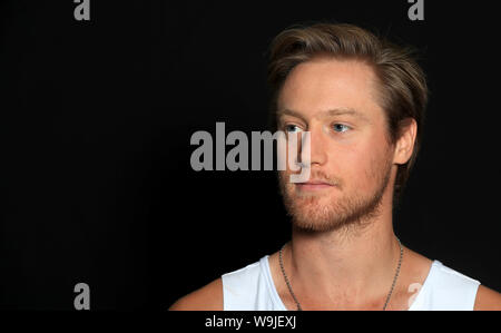 Laurence Whiteley durante il photocall al Redgrave Pinsent canottaggio sul lago, Caversham. Foto Stock