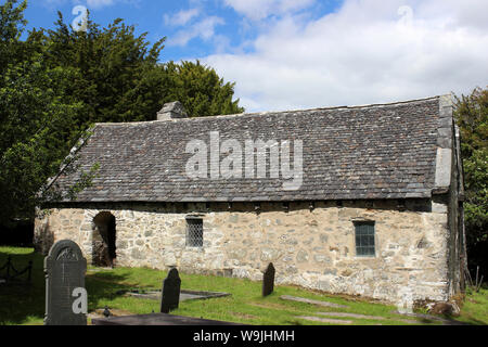 St Rhychwyn la Chiesa, Llanrhychwyn, nr Trefriw, Conwy Valley, Galles Foto Stock