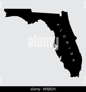 Florida mappa silhouette Illustrazione Vettoriale