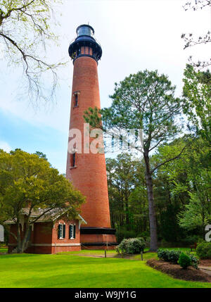 Currituck Beach Faro, Corolla, Outer Banks, North Carolina, STATI UNITI D'AMERICA Foto Stock