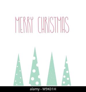 Merry Christmas card con alberi di pino Illustrazione Vettoriale