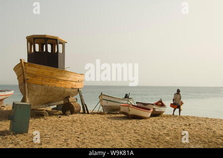 La città principale di Sal Rei, Boa Vista, Isole di Capo Verde, Oceano Atlantico, Africa Foto Stock