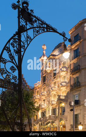 Casa Batllo, Sito Patrimonio Mondiale dell'UNESCO, Barcellona, in Catalogna, Spagna, Europa Foto Stock