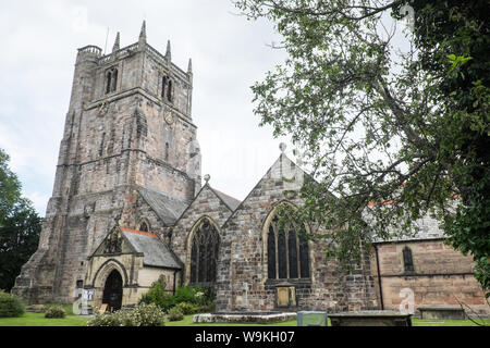 St Oswald la Chiesa,Saint Oswald,cattedrale,costruzione,Oswestry,a,mercati,città,a,Shropshire,confine,di, Galles,l'Inghilterra,GB,UK, Foto Stock