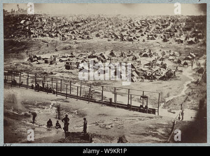 Andersonville Prison, Ga., Agosto 17, 1864. Vista panoramica Foto Stock