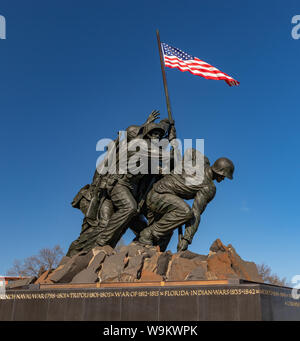 Una foto del US Marine Corps War Memorial (Iwo Jima). Foto Stock
