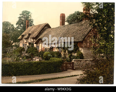 Anne Hathaway's Cottage, Stratford-su-Avon, Inghilterra; stampa n. 10081.; titolo dalla Detroit Publishing Co., catalogo J-sezione estera, Detroit, Michigan. : Detroit Publishing Company, 1905.; fa parte di: Viste di Inghilterra nella stampa Photochrom collection. Foto Stock