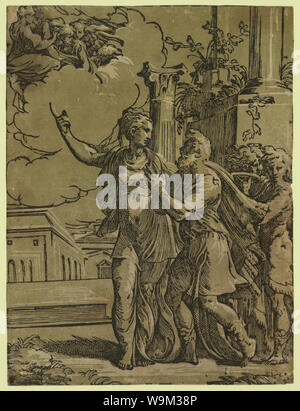 Antonio da Trento - Il Tiburtine sibyl e l'imperatore Augusto LOC originale Foto Stock