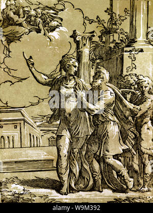Antonio da Trento - Il Tiburtine sibyl e l'Imperatore Augusto Foto Stock