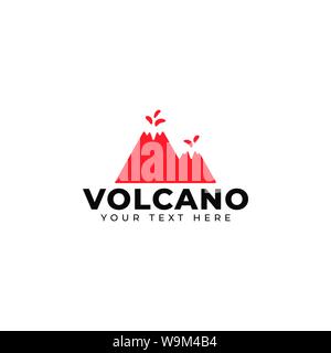 Vulcano Monte logo design template vettore isolato Illustrazione Vettoriale