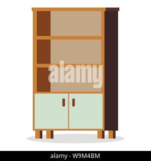 Immagine di isolati su sfondo bianco elemento di arredo - ufficio vuoto o home armadio icona, design piatto interno illustrazione vettoriale. Illustrazione Vettoriale