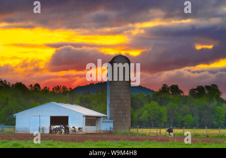 Sunrise, Dayton, Shenandoah Valley, Virginia, Stati Uniti d'America Foto Stock