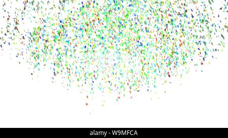 Carta colorata in volo isolato su uno sfondo bianco. 3d'illustrazione. Foto Stock