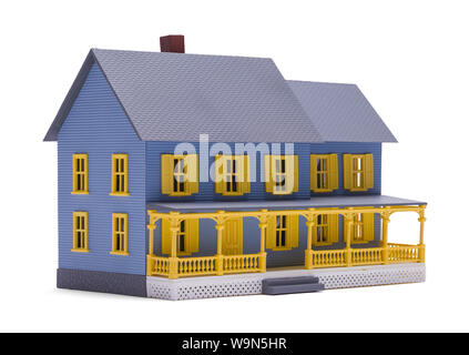 Anteriore Modello casa isolata su sfondo bianco. Foto Stock