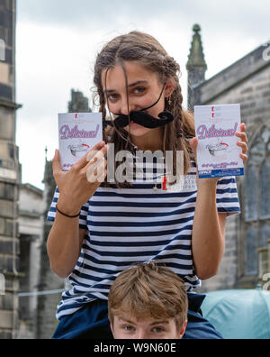 Edinburgh Festival Fringe 2019 - Il Royal Mile di Edimburgo, Scozia, Regno Unito. Foto Stock