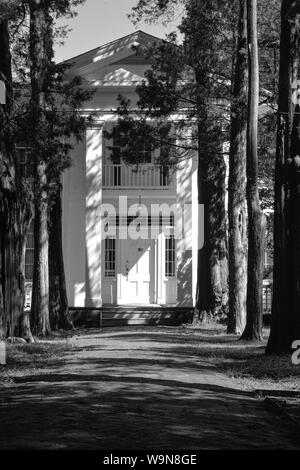 L ingresso dei premi Pulitzer Autore, William Faulkner's home, un primitivo Revival Greco design, noto come Rowan Oak in Oxford, MS Foto Stock