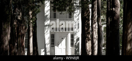 L ingresso dei premi Pulitzer Autore, William Faulkner's home, un primitivo Revival Greco design, noto come Rowan Oak in Oxford, MS Foto Stock