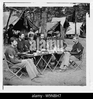 Bealeton, Va. Noncommissioned Officers' Mess di Co. D, 93d New York Fanteria Abstract: Selezionato Guerra civile fotografie, 1861-1865 Foto Stock