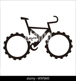 Il logo del vettore di una mountain bike Illustrazione Vettoriale