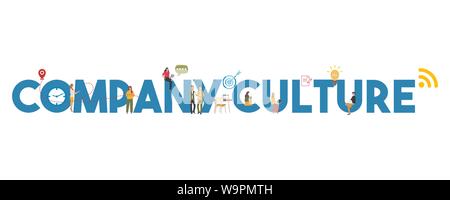 Cultura di impresa Nozione di corporate valori fondamentali la motivazione dei dipendenti. Illustrazione Vettoriale Illustrazione Vettoriale