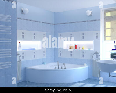 rendering 3d di nuovi interni bagno Foto Stock