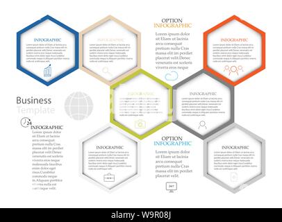 Infographics moderno modello di processo Illustrazione Vettoriale