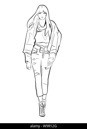 Illustrazione Moda modello Foto Stock
