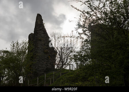 Il Wigmore castello vicino a Ludlow in Herefordshire, Inghilterra. Una rovina il castello medievale originario nel XI secolo in Occidente marche. Foto Stock