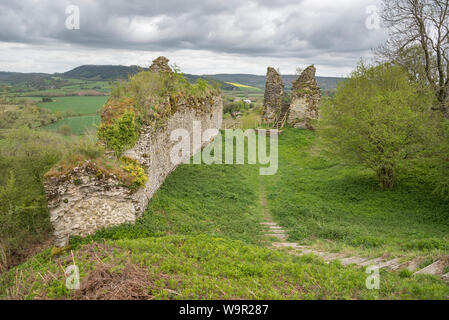 Il Wigmore castello vicino a Ludlow in Herefordshire, Inghilterra. Una rovina il castello medievale originario nel XI secolo in Occidente marche. Foto Stock