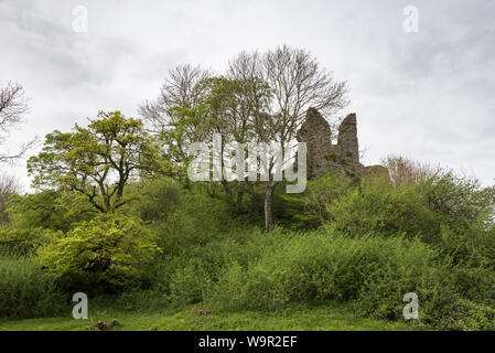 Il Wigmore castello vicino a Ludlow in Herefordshire, Inghilterra. Una rovina il castello medievale originario nel XI secolo in Occidente marche. Foto Stock