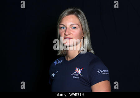 Giedre Rakauskaite durante il photocall al Redgrave Pinsent canottaggio sul lago, Caversham. Foto Stock