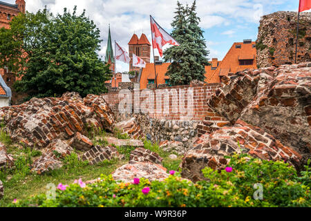 Ruine der Ordensburg Thorn des Deutschen Ritterordens, Torun, Polen, Europa | Rovine di Torun Castello dell'Ordine Teutonico, Torun, Polonia, Europ Foto Stock