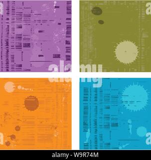 Set di sfondi vettoriali con texture grunge Illustrazione Vettoriale