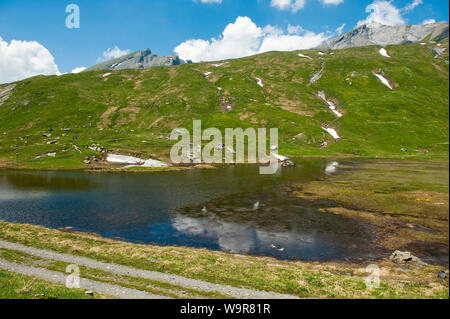 Piccolo San Bernardo, Piccolo San Bernardo, Col du Petit Saint Bernard, Savoie, Francia, Valle d'Aosta, Italia, Piccolo San Bernardo Foto Stock