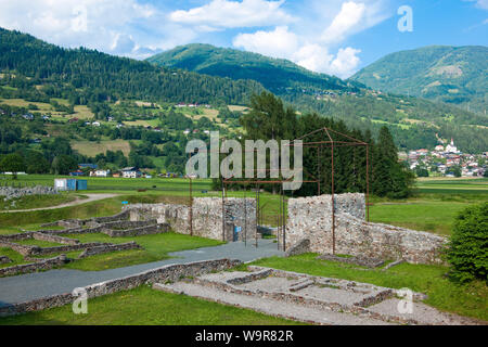 Aguntum, Municipium Claudium Aguntum, rovina della porta della città, villaggio romano, Doelsach, Lienz, il Tirolo orientale, Tirolo, Austria, Europa, Dölsach Foto Stock