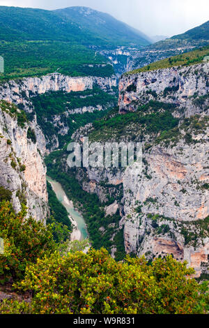 Gorges du Verdon, il Gran Canyon del Verdon, Departement Var, Regione Provence-Alpes-Côte d'Azur, in Francia, in Europa, Trigance Foto Stock