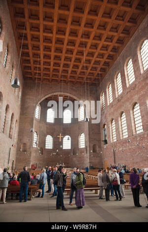 La basilica di Costantino, legno alto soffitto a cassettoni, Trier, Renania-Palatinato, Germania, Europa Foto Stock