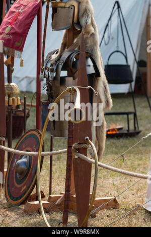 Romani festival, Roman Fort Abusina, Eining, Bad Goggingen, Neustadt an der Donau, Baviera, Germania Foto Stock