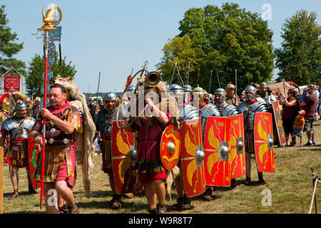 Romani festival, Roman Fort Abusina, Eining, Bad Goggingen, Neustadt an der Donau, Baviera, Germania Foto Stock