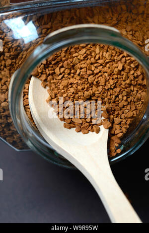 Vetro con Instant caffè Coffea arabica Foto Stock