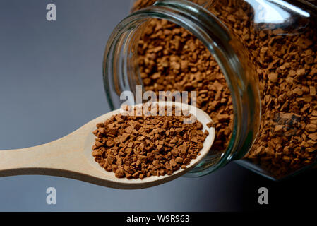 Vetro con Instant caffè Coffea arabica Foto Stock