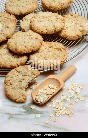 Farina di avena cookie, fiocchi d'avena Foto Stock