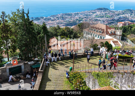 Outlook da un pellegrinaggio alla chiesa, Monte, Madeira, Portogallo Foto Stock